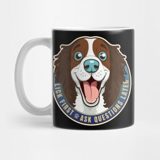 Lick First! English Spring Spaniel Dog Design Mug